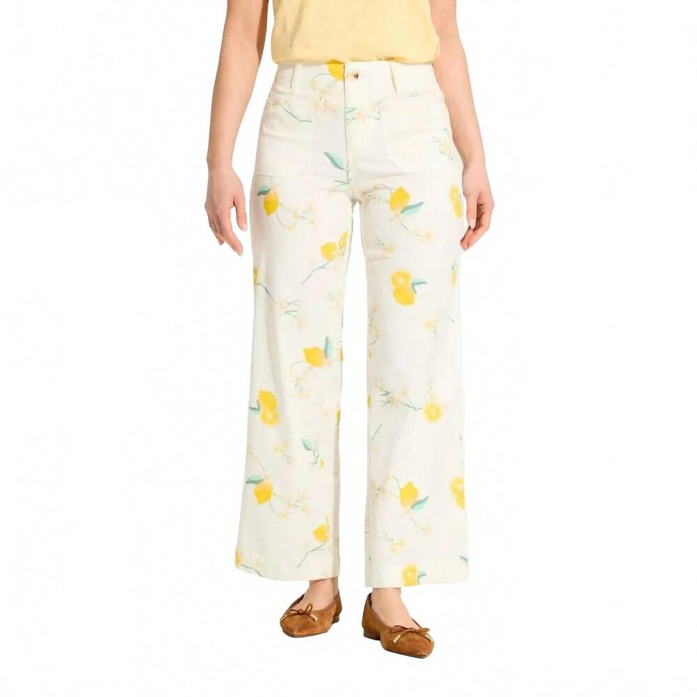 NEW FDJ wide leg ankle pant in lemon